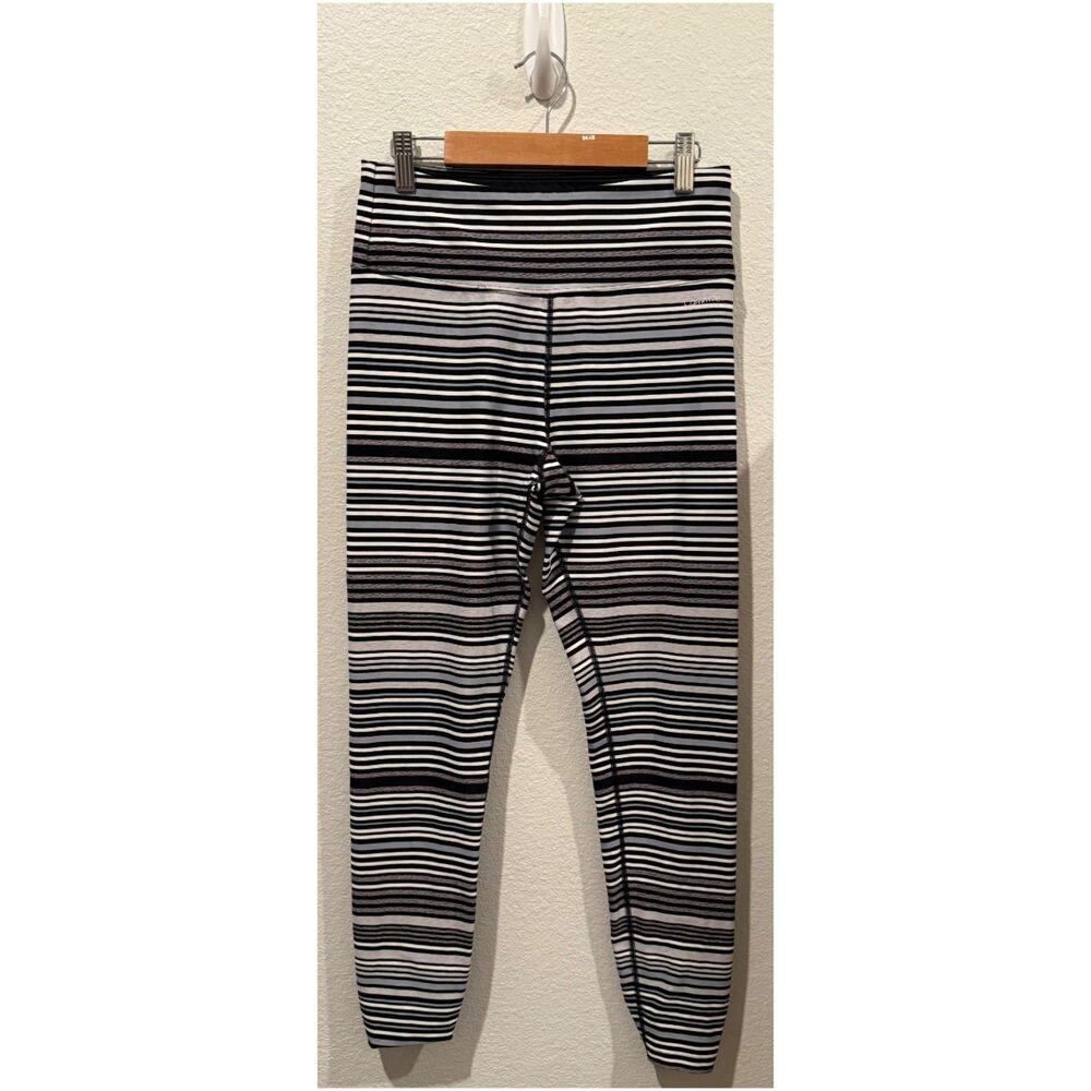 CALVIN KLEIN Journey Striped Capri Black White Grey Leggings
